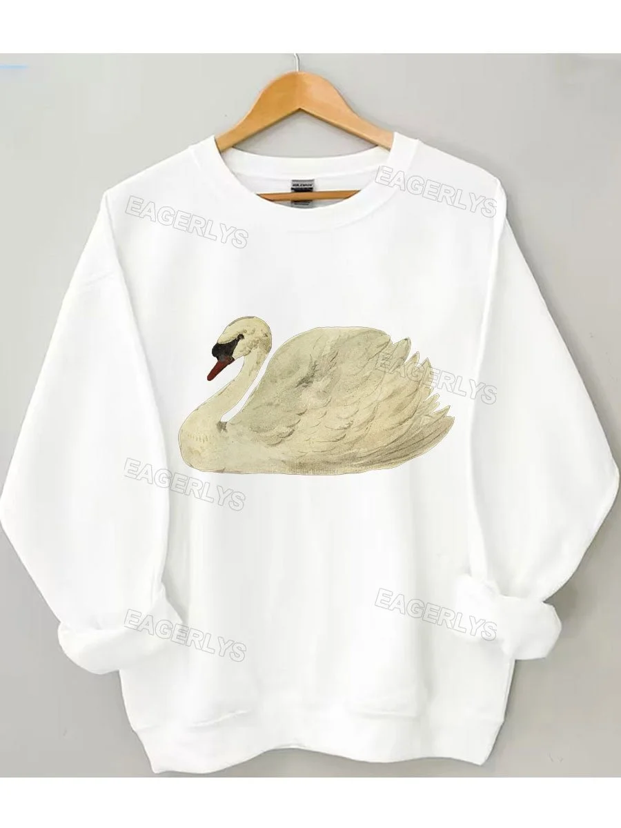 Eagerlys Vintage Swan Sweatshirt Eagerlys