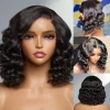 Black Wave Wig Medium Hiar Centre Parting Wig For Women