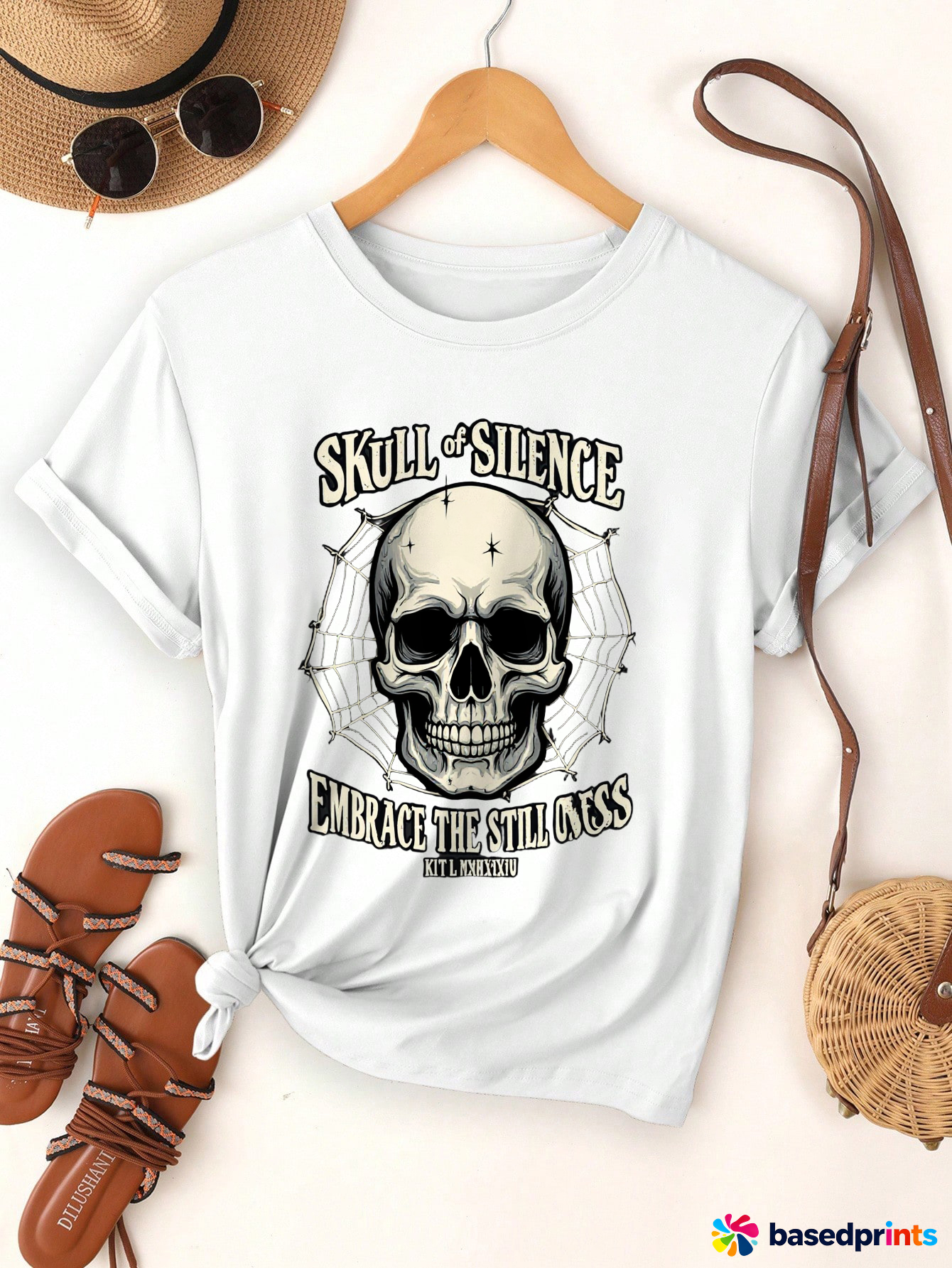 Skull of Silence T-Shirt Women Summer Casual Short Sleeve Tops