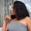 Glueless Brazilian Natural Black Curly Bob Wig
