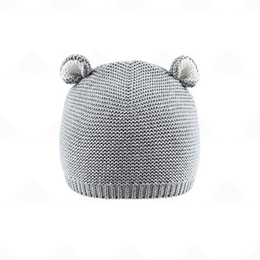 Home Prefer Baby Knit Hat Cotton Bear Beanie Soft Cute Infant Fall Winter Hats for Boys Girls