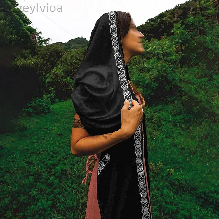 Tribal Celtic Witch Totem Cotton And Linen Scarf