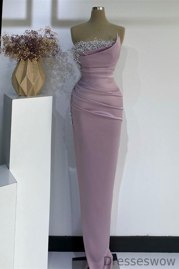 Dresseswow Wisteria Strapless Mermaid Evening Dress Long With Pearls