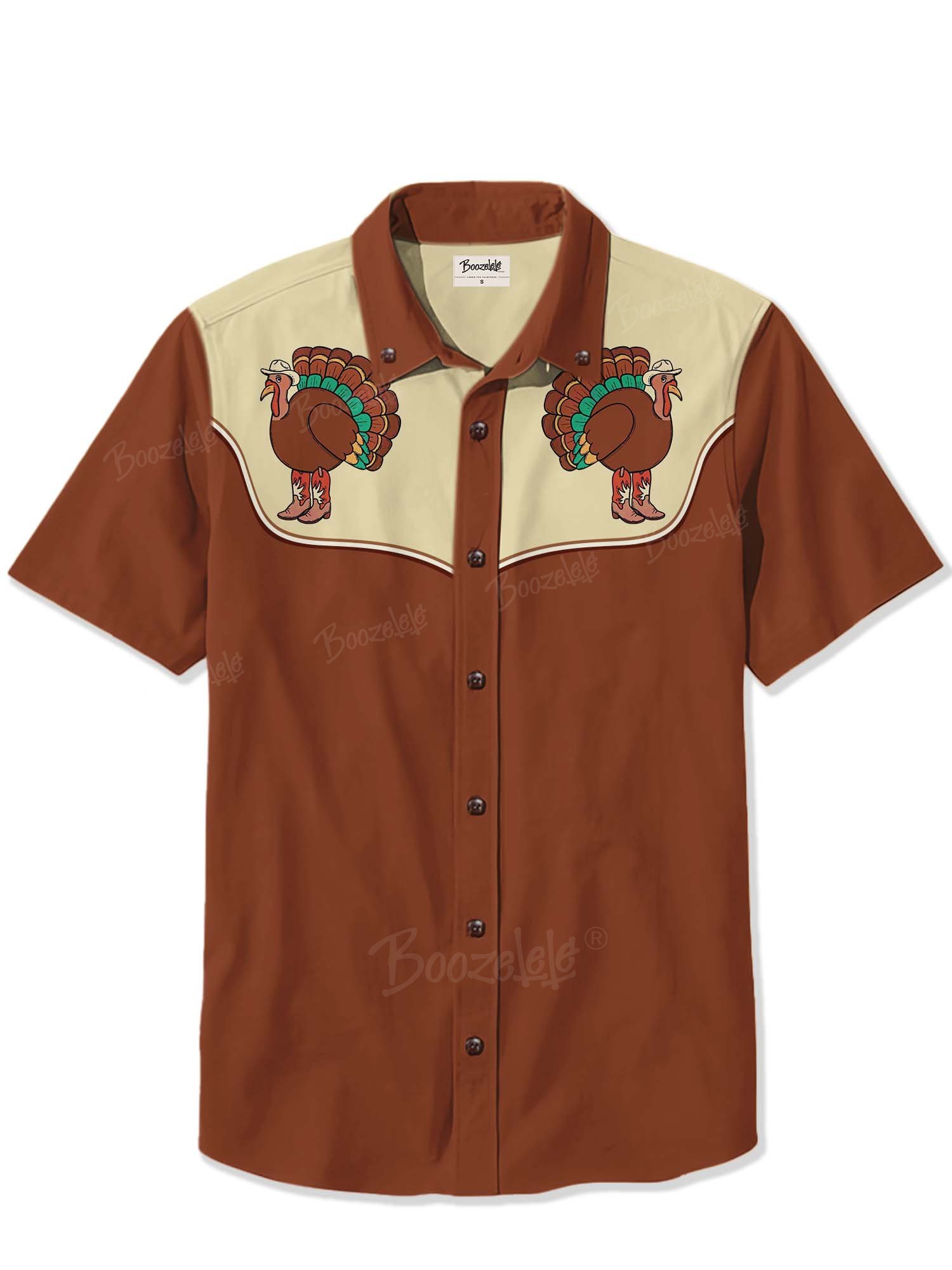 Thanksgiving Western Turkey Cowboy - 100% Cotton Shirt