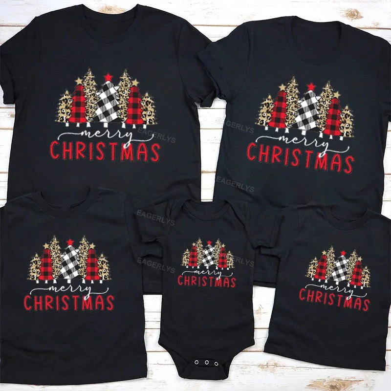 Eagerlys Leopard Print Christmas Tree Matching Shirt For Family Eagerlys