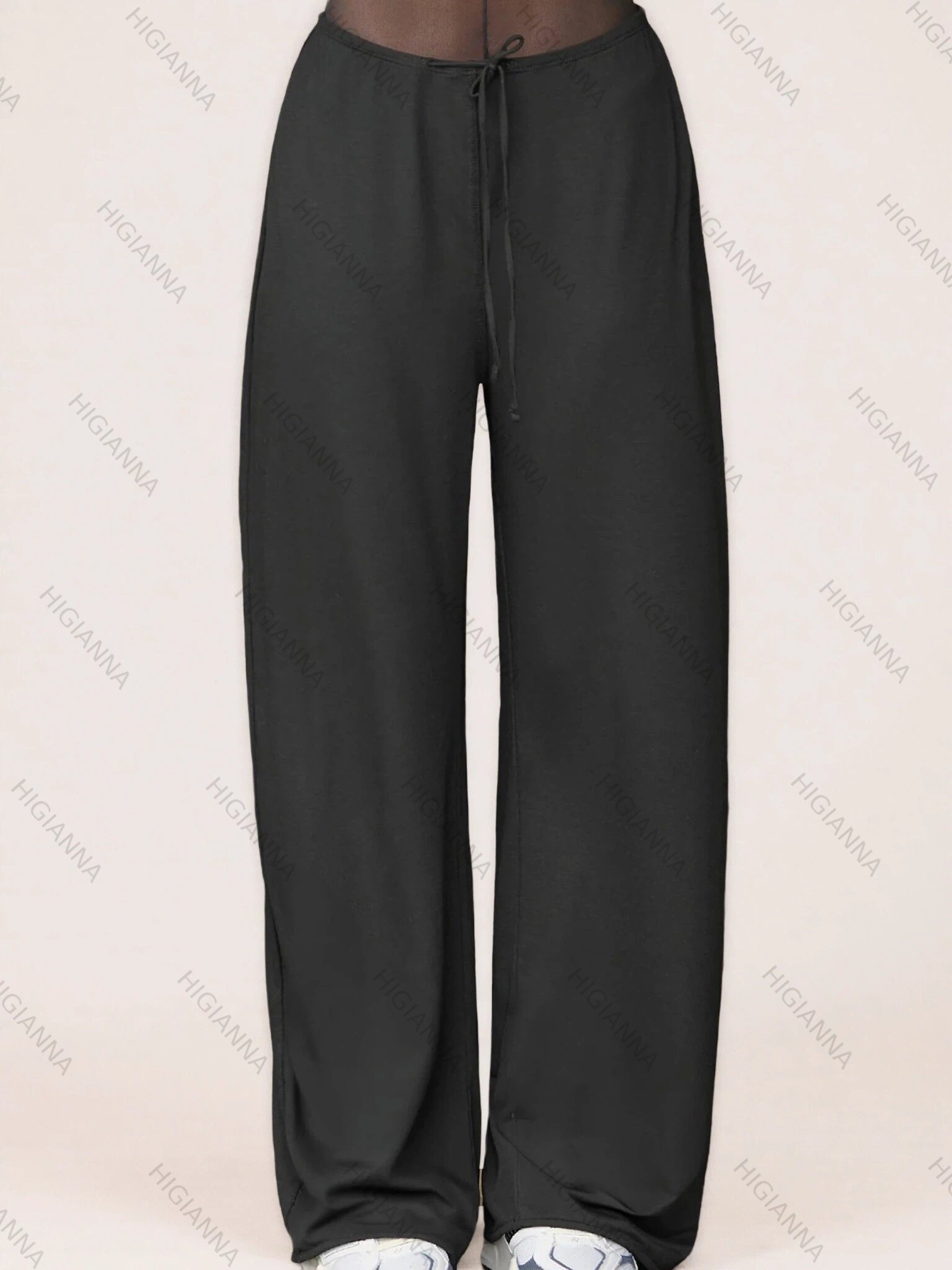 Wide-Leg Pants with Adjustable Drawstring - HIGIANNA&reg;