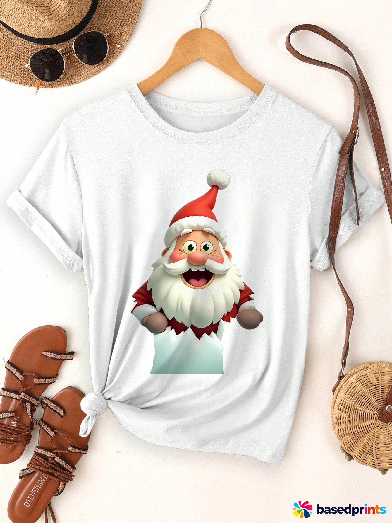 Christmas Gnome T-Shirt Women Cotton Casual Tee