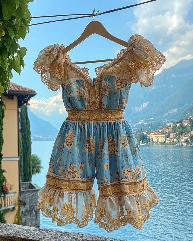 Summer Vacation Ruffle Lace Romper 6c01