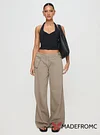 Paltrow Mid Rise Wide Leg Cargo Jeans Washed Brown
