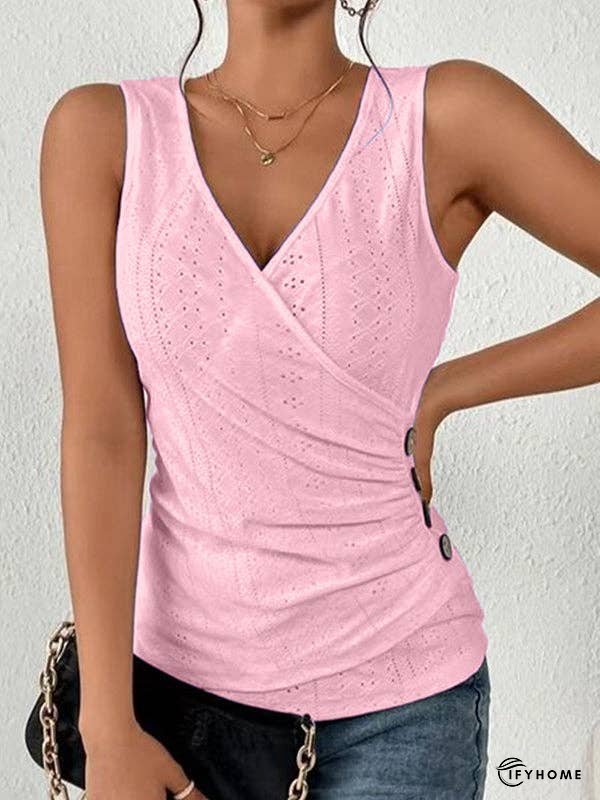 Skinny Sleeveless Solid Color Deep V-Neck Vest Top | IFYHOME