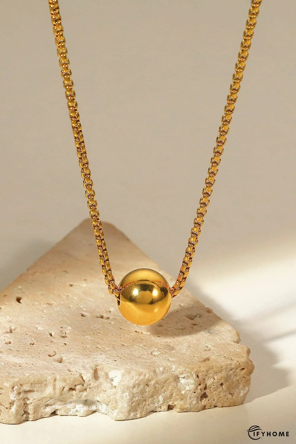 18K Gold-Plated Round Shape Pendant Necklace | IFYHOME