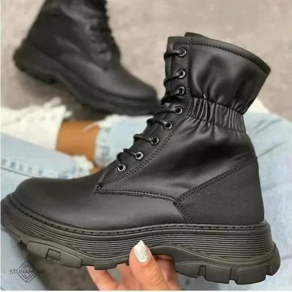 Women's Round Toe PU Boots shopify Stunahome.com