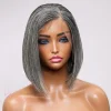 Salt and Pepper Highlight Wig Hair Straight Bob Wig