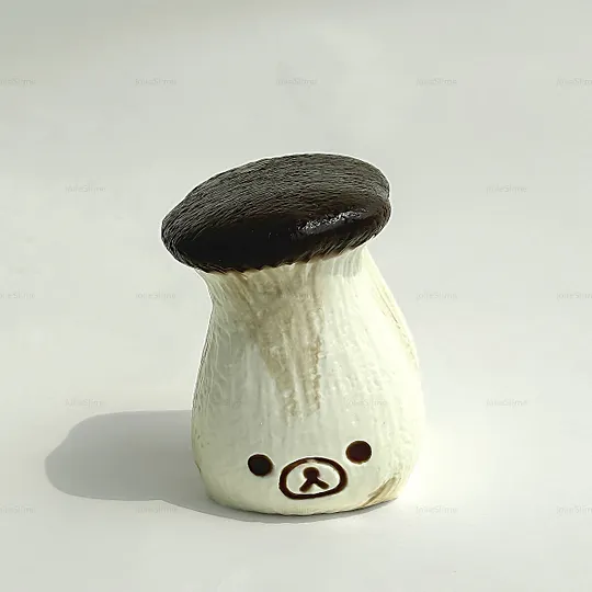 Mushroomie ShroomieBear handmade food-grade silicone mushroom squishy buttery dense mochi-like slow rebound by JoliSlime