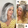 Silvery Gray Wig Long Layered Wavy Wigs