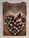 Funny Animal Party Print T-Shirt