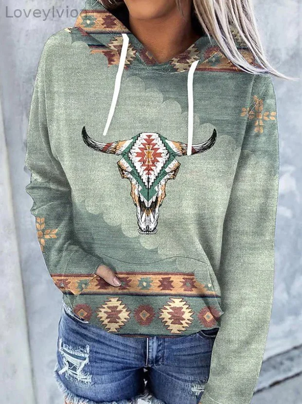 Women's Western Cattle AZTEC Sweatshirt