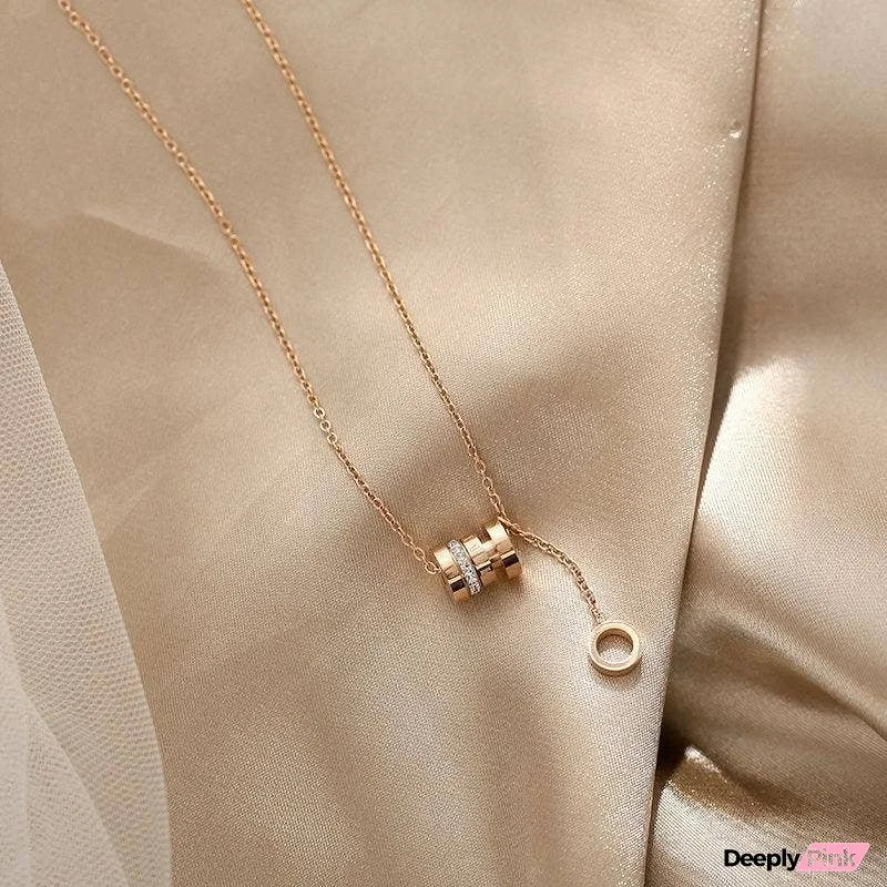 Ladies Lux Golden Chain Pendant Necklace SKAJ011