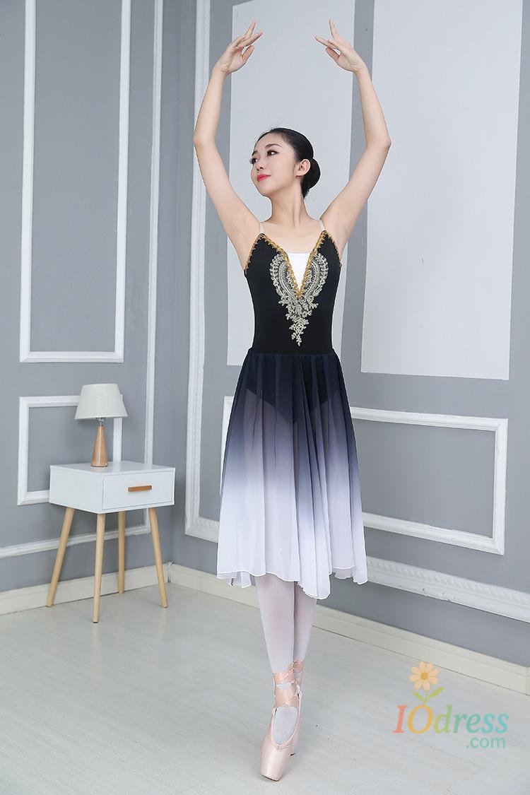 IO Dress Chiffon Ballet Dress Girl Long Adult Children Ballet Tutu Dress Party Practice Clothes Modern Dance Costumes Tutu Ballerina Kids