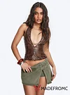 Generous Wrap Buckle Skort Washed Khaki