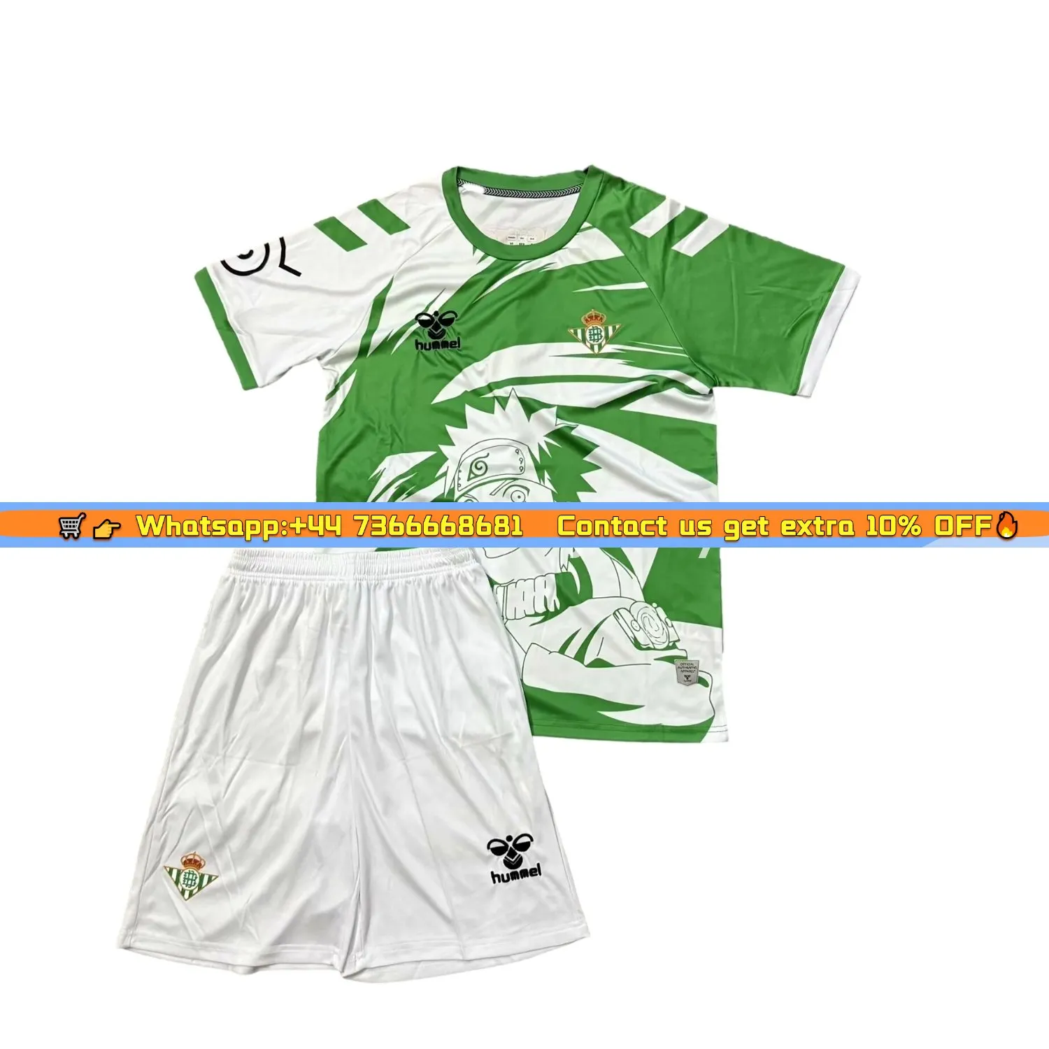 Real Betis 25-26 NARUTO Special Edition Men's Adult Jersey Set - Fans Version