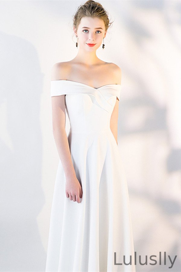Luluslly Off-the-Shoulder Long Evening Dress Zipper Back