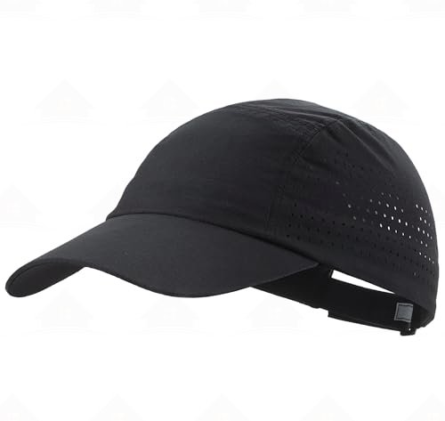 Home Prefer Men's Breathable Run Hat Quick Dry Reflective Sport Cap Adjustable Lightweight Baseball Hat Unstructured Design