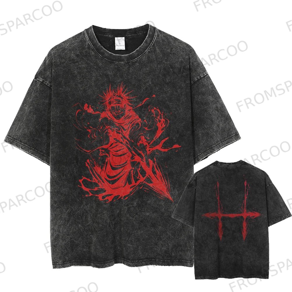 "Piercing Blood Choso" 2-Sided Vintage Oversized T Shirt