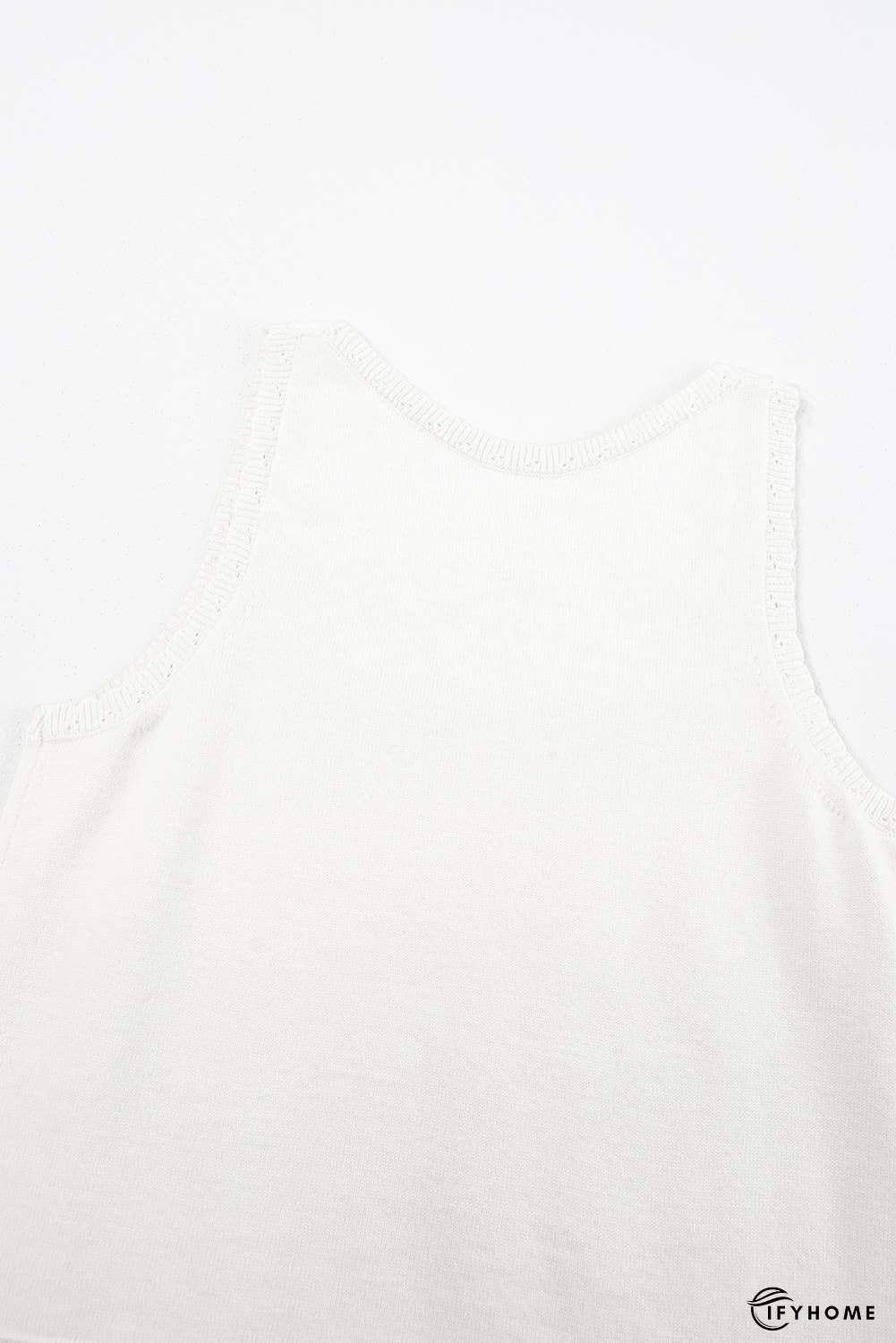 U Neck Eyelet Accent Sweater Vest | IFYHOME