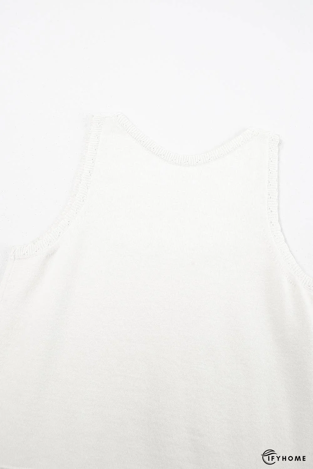 U Neck Eyelet Accent Sweater Vest | IFYHOME