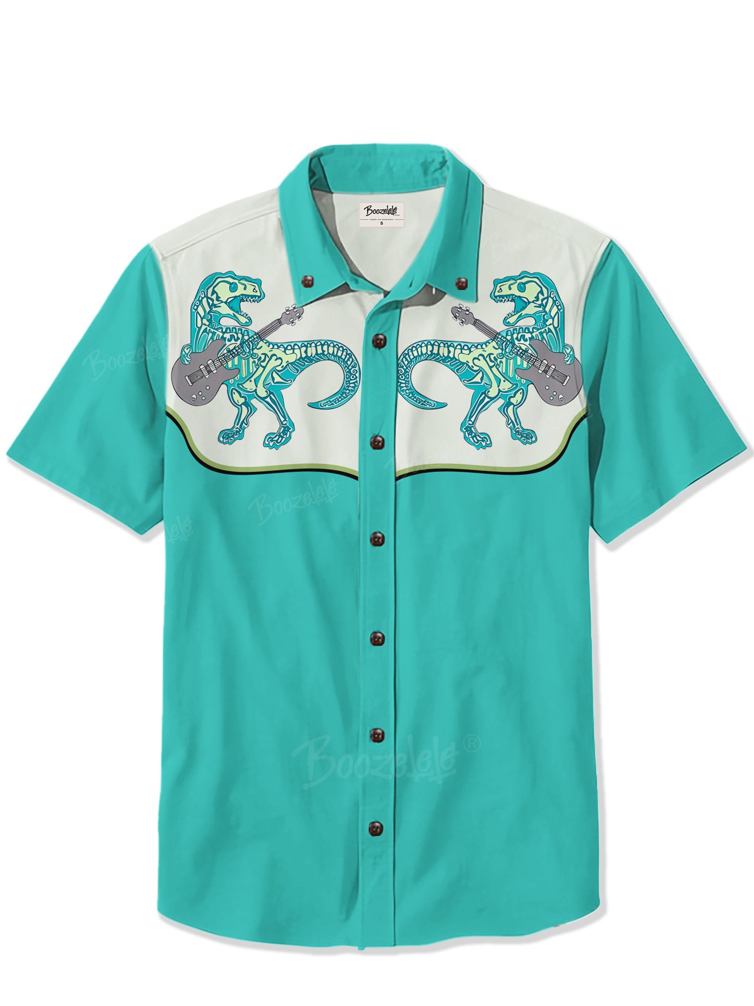 Dinosaur Skeleton And Guitar - 100% Cotton Shirt