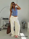 Paltrow Mid Rise Wide Leg Cargo Jeans Cream