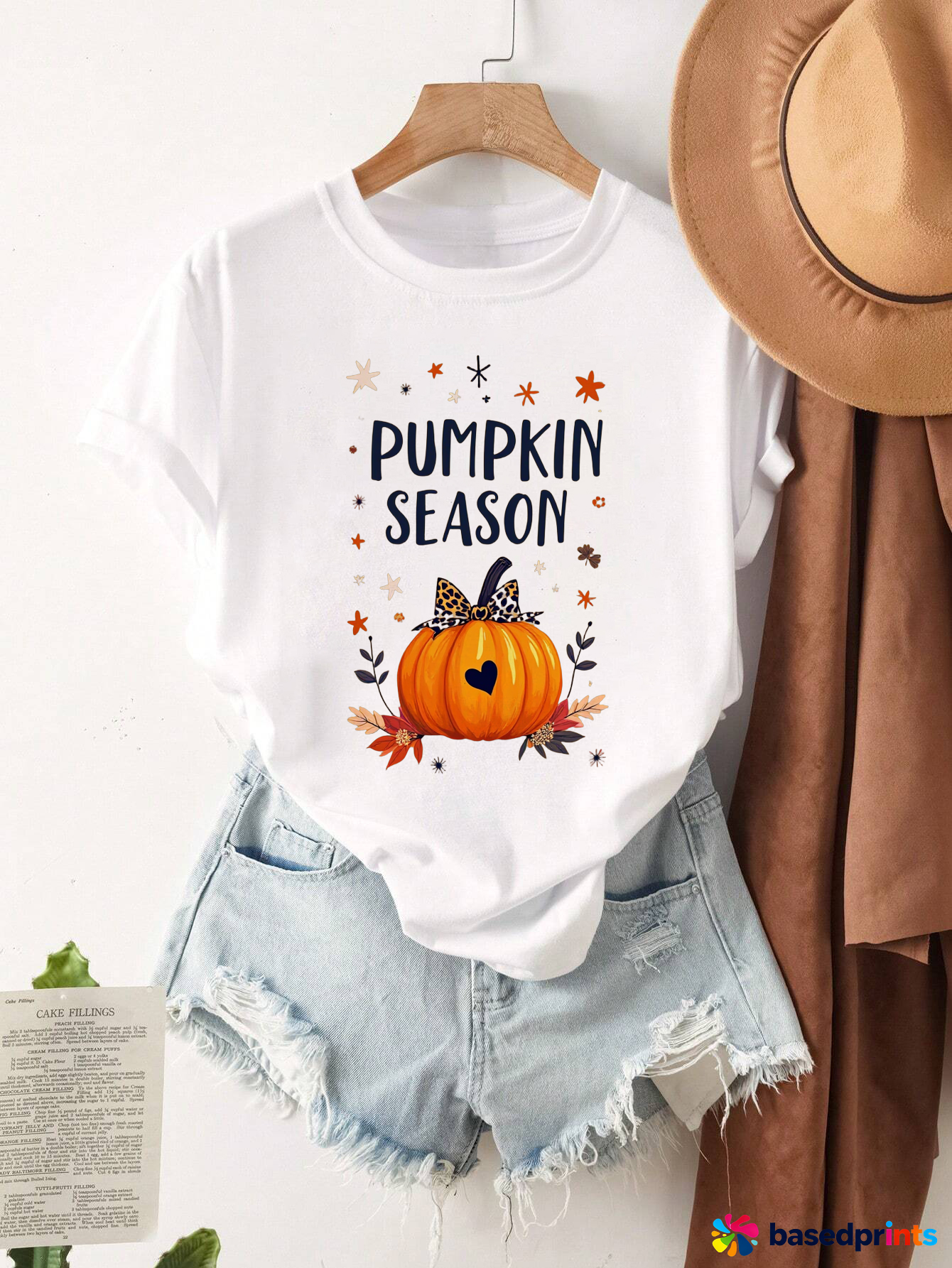 Pumpkin Season T-Shirt Women Short Sleeve Casual Tee Tops