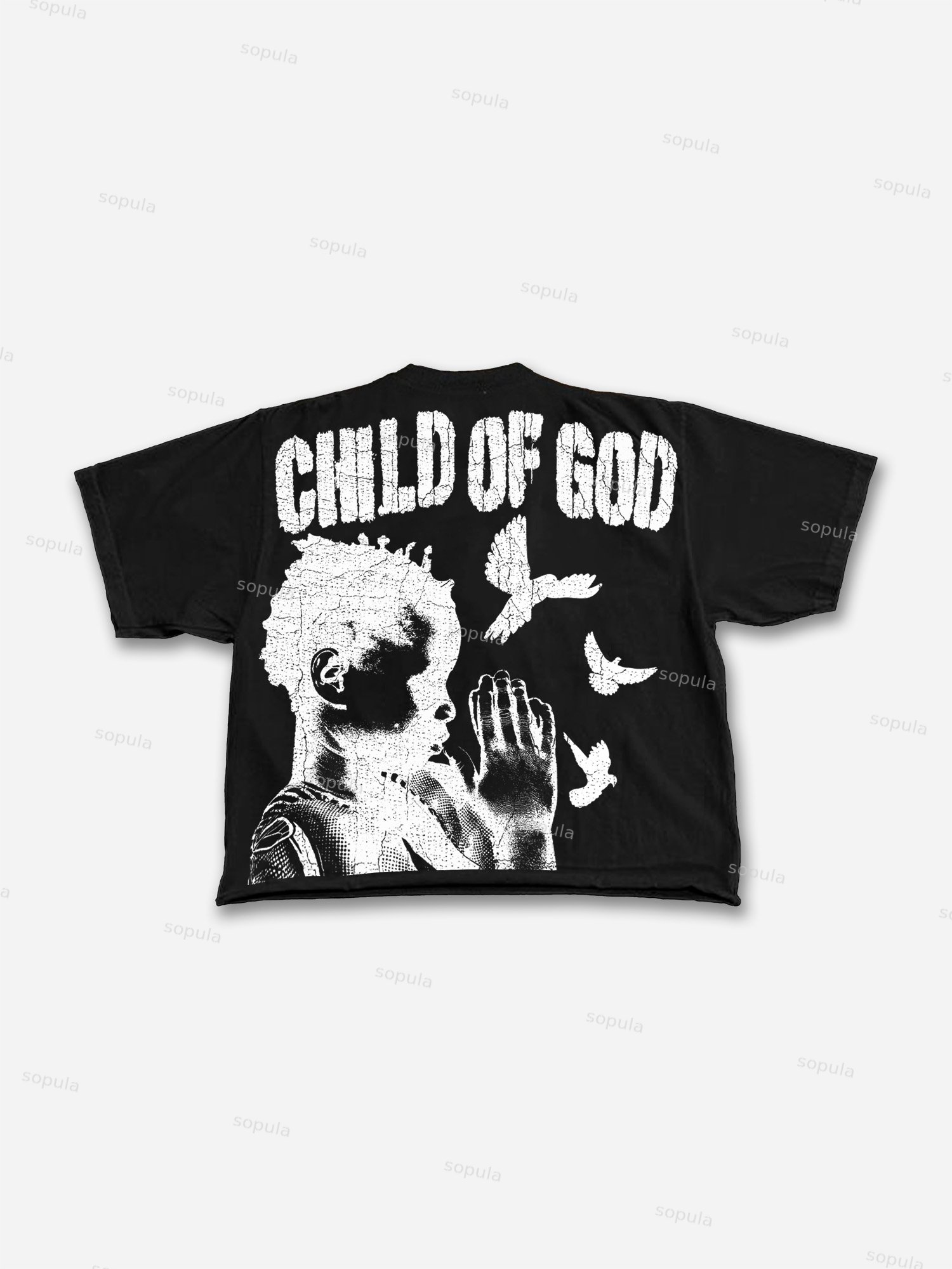 Child Of God Praying For Peace Print Cropped T-shirt