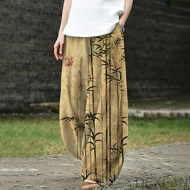 Bamboo Japanese Art Loose Casual Pants