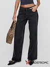 Serenitia Mid Rise Relaxed Jeans Washed Black