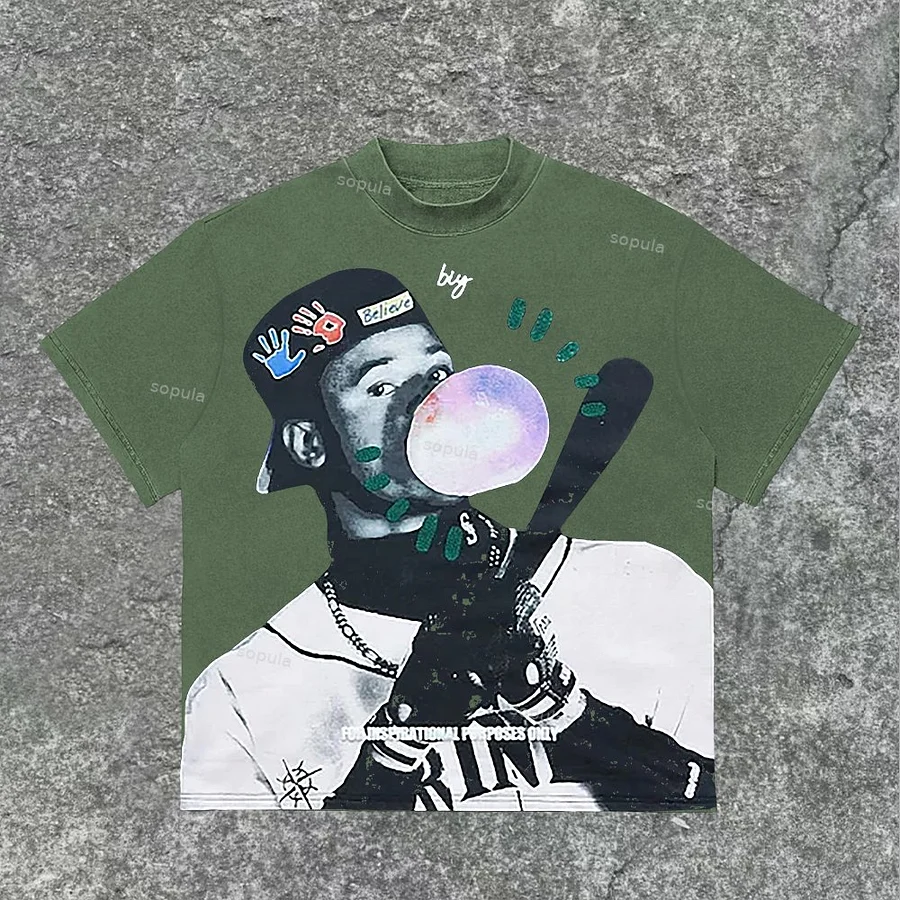 Unisex Men's Vintage Baseball Boys Graphic Print T-Shirt