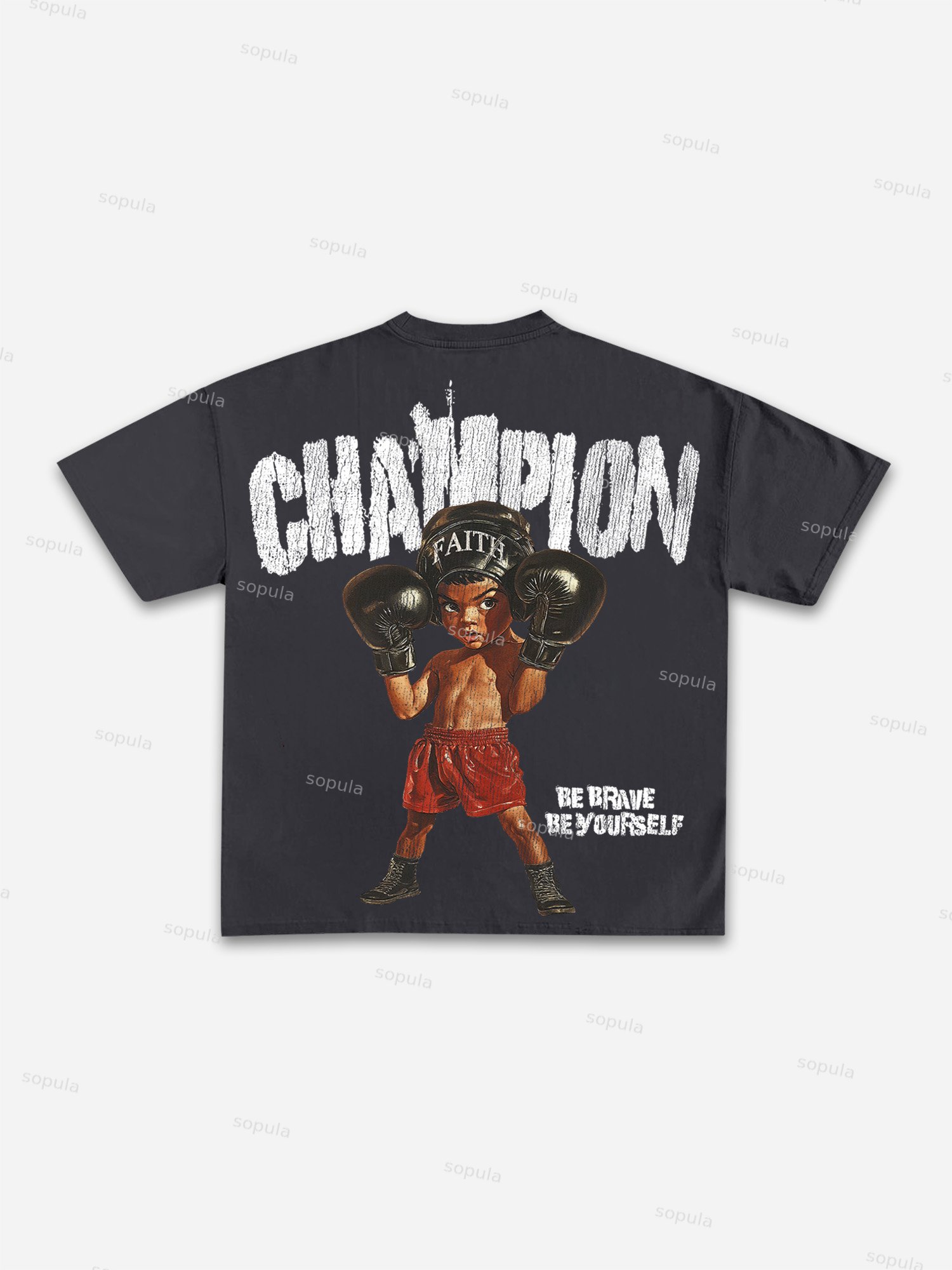 Sopula Champion Boxer Boys Print Cotton T-shirt