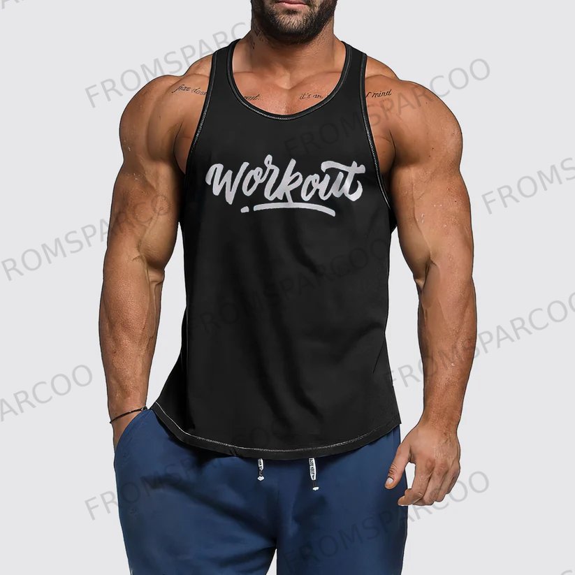 WORKOUT Men's Printed Fitness Tank Top