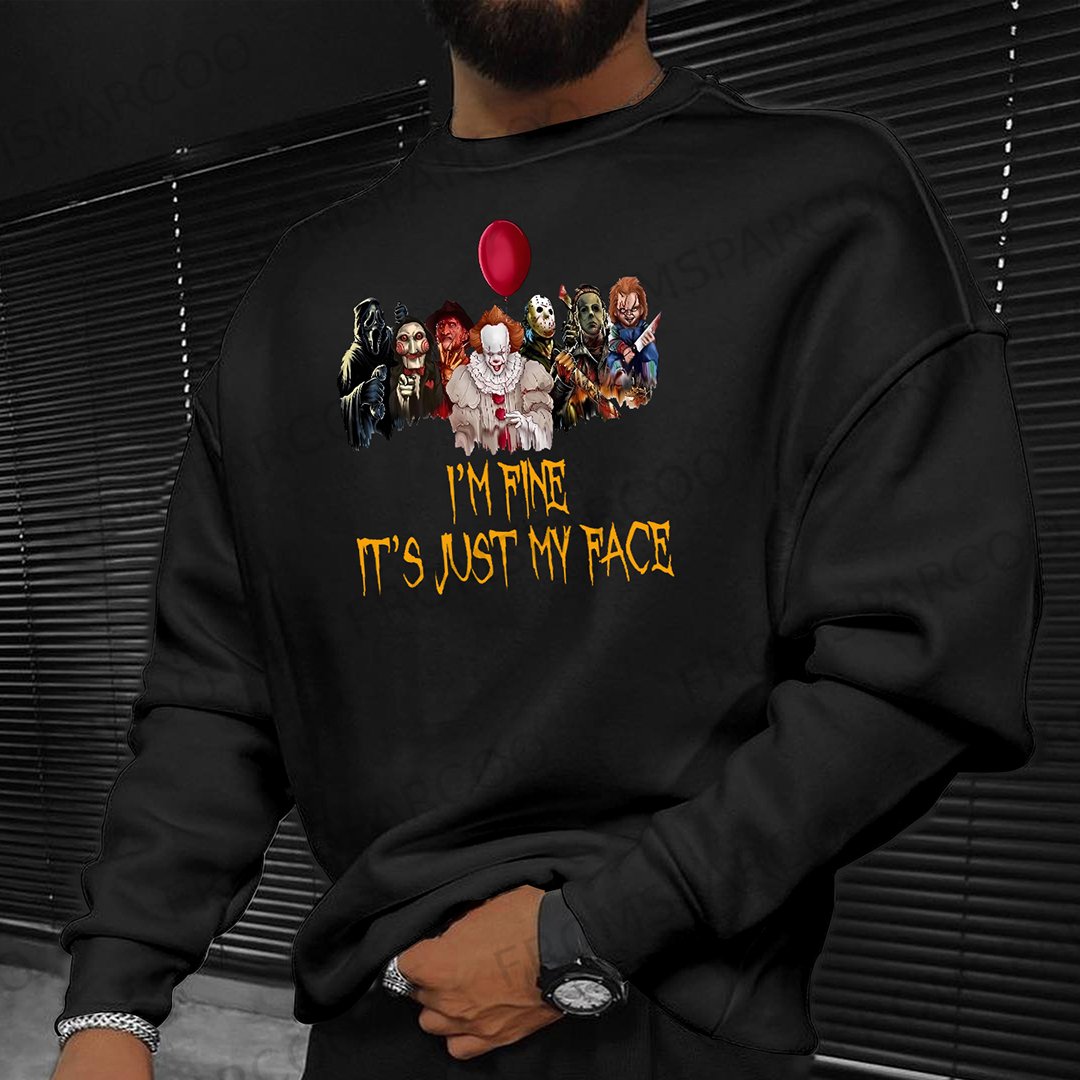 Unisex Casual Halloween Design Printed Crew Neck Sweatshirt