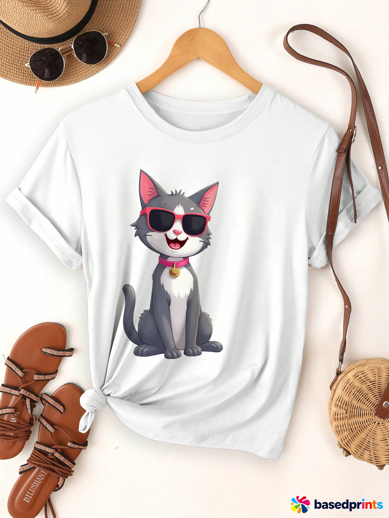 Cat T-Shirt Women Summer Short Sleeve Cotton Casual Cute