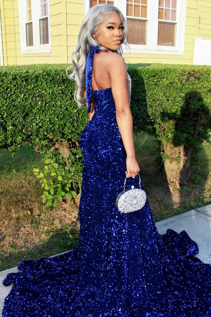 blue dress for baby girl Gorgeous Long Royal Blue Sleeveless Beading Prom Dress With Slit – cathyprom main image 1
