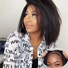 Kinky Straight 200% Density Glueless black Bob Wigs