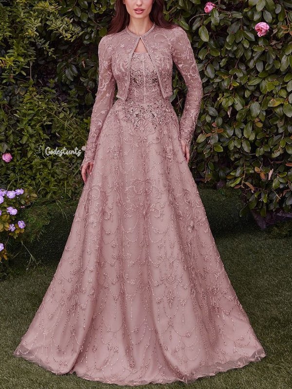 Lace Solid Color Maxi Dress