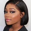 Brazilian Black Straight Hair Short BOB Wigs Lady Wig