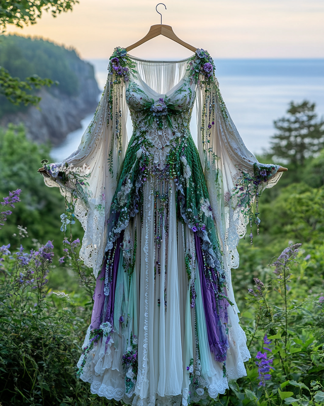 Summer Holiday Ruffle Lace Contrast Dress b5f7