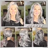 Silvery Gray Wig Long Layered Wavy Wigs