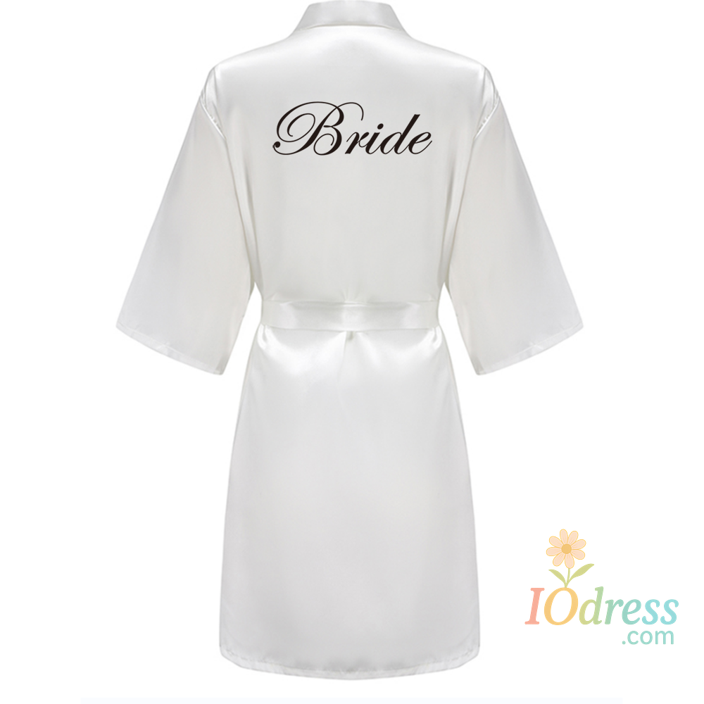 IO Dress Wedding Bride Bridesmaid Robe Dressing Gown Sexy Women Bathrobe Nightgown Short Sleepwear Casual Flower Kimono Geisha M L XL