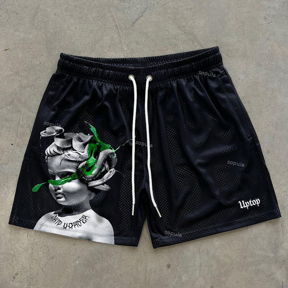 Art Boy Print Graphic Men's Mesh Shorts