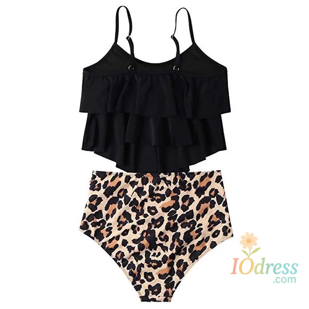 IO Dress Leopard Bikini 2023 High Waist Bikini Animal Print Tankini Floral Swimsuit Brazilian Ruffle Swimsuit Plus Size Swimwear Women